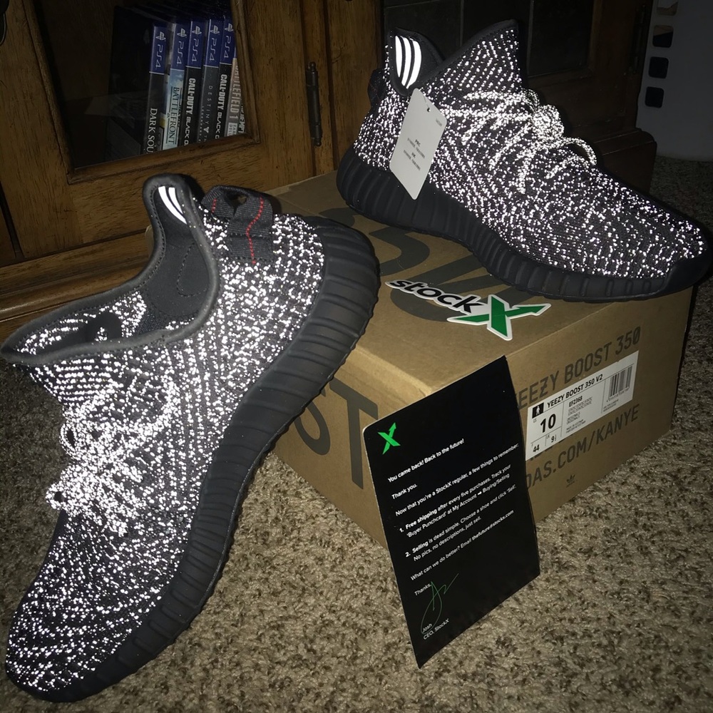 Yeezy 350V2 Static Black Reflective size 10